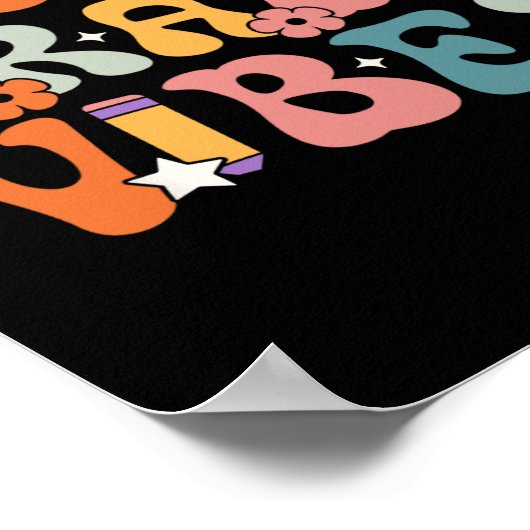 Grade Vibes Terug naar school Retro 4e klas leraar Poster (Hoek)