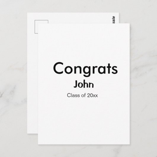 graden jongen voeg naam congrats datum jaar tekst briefkaart (Voorkant / Achterkant)