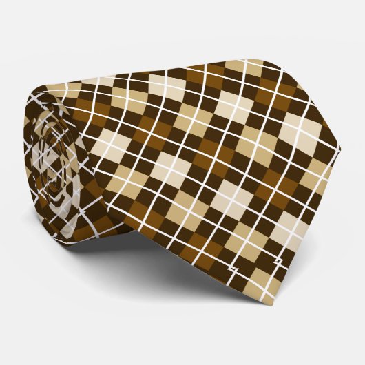 Graden van Brown Argyle-Stropdas Stropdas (Opgerold)