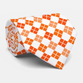 Graden van Oranje Argyle Custom Stropdas (Opgerold)
