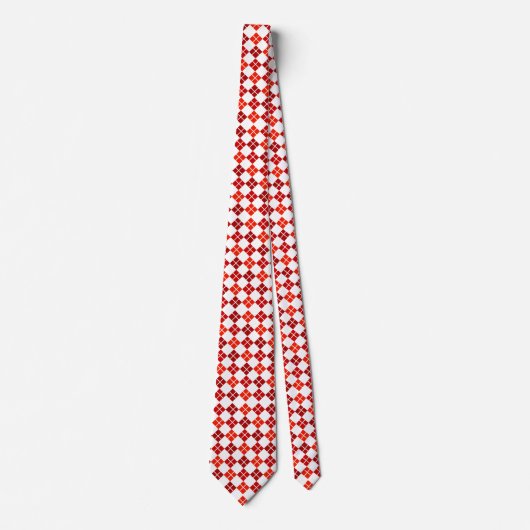 Graden van Red Argyle Custom Necktie Stropdas (Voorkant)