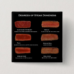 Graden van Steak Doneness (restaurant info button) Vierkante Button 5,1 Cm