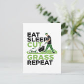 Gradenaar in de waakzaamheid van de Lawn-Mower Briefkaart (Staand voorkant)