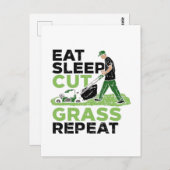 Gradenaar in de waakzaamheid van de Lawn-Mower Briefkaart (Voorkant / Achterkant)