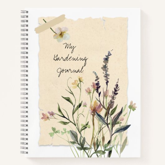 Gradening Journal geperste bloemen Notitieboek (Voorkant)