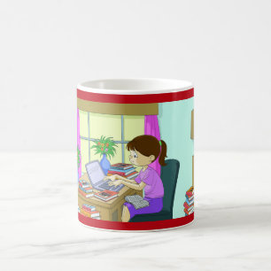 Gradenmeester, grappige boeken, juffrouw meisje koffiemok