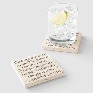 Gradenquote aanpassen, elegante zwarte letters stenen onderzetter