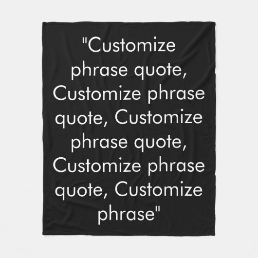 Gradenquote elegant zwart wit aanpassen fleece deken (Voorkant)