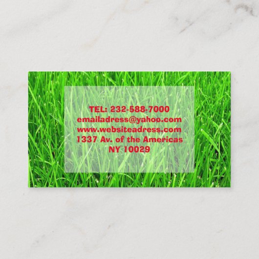 Gradenzorg in de papierindustrie visitekaartje (Achterkant)