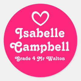 Grader school onderwijs naam hart id sticker