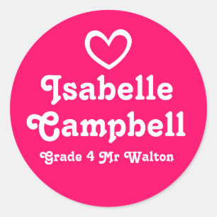 Grader school onderwijs naam hart id sticker