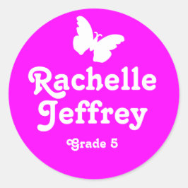 Grader school onderwijs naam vlinder id sticker
