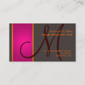 Gradiant Fuschia + Oranje monogram DIY achtergrond Visitekaartje (Achterkant)