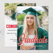 Gradiatie rood fotoscript Uitnodiging (Voorkant / Achterkant)