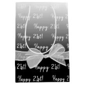 Gradient 21e verjaardag met witte boog medium cadeauzakje (Voorkant)