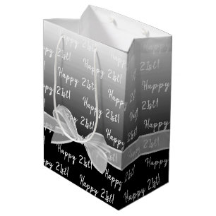 Gradient 21e verjaardag met witte boog medium cadeauzakje