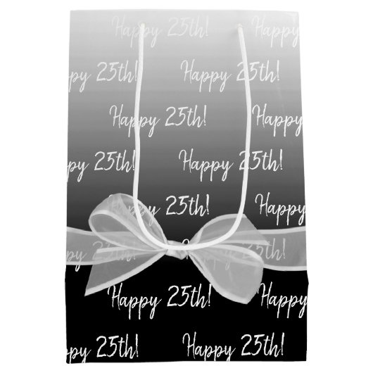 Gradiënt 25e Jubileum met witte boog Medium Cadeauzakje (Achterkant)
