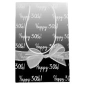 Gradient 30e verjaardag met witte boog medium cadeauzakje (Voorkant)