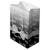 Gradient 40e verjaardag met witte boog medium cadeauzakje (Achterkant Gekanteld)