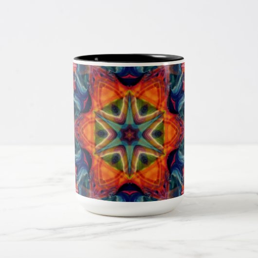 Gradiënt aardewarmer energie Kaleidoscope Tweekleurige Koffiemok (Center)