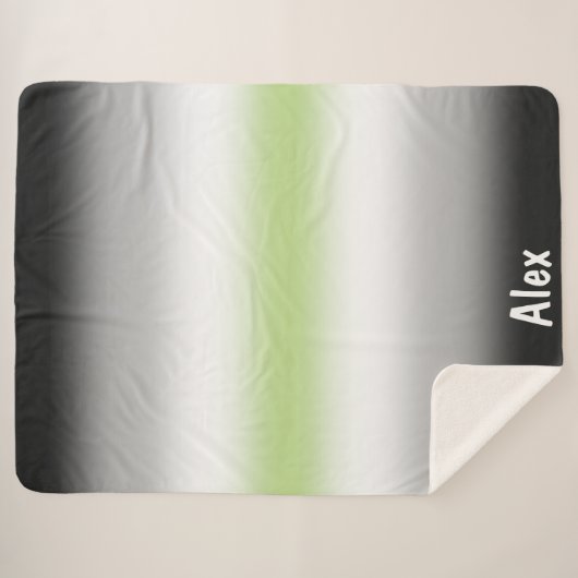 Gradient Agender Pride Flag met aangepaste naam Sherpa Deken (Voorkant (horizontaal))