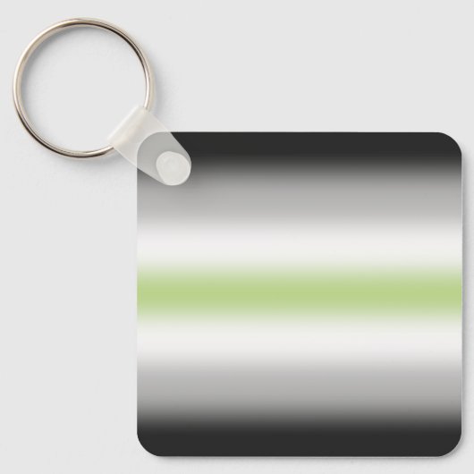 Gradient Agender Pride Flag met aangepaste naam Sleutelhanger (Voorkant)