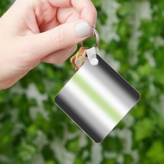 Gradient Agender Pride Flag met aangepaste naam Sleutelhanger (Hand)