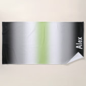 Gradient Agender Pride Flag met aangepaste naam Strandlaken (Voorkant)