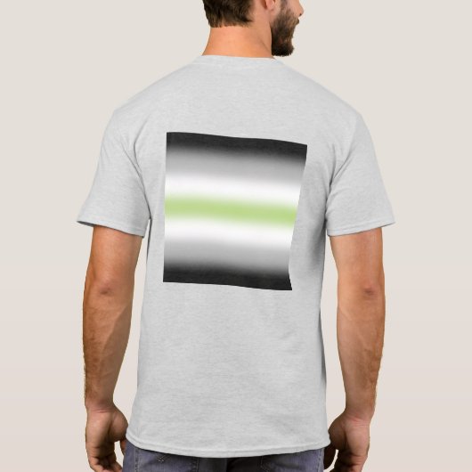 Gradient Agender Pride Flag met aangepaste naam T-shirt (Achterkant)