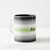 Gradient Agender Pride Flag met aangepaste naam Tweekleurige Koffiemok (Voorkant links)