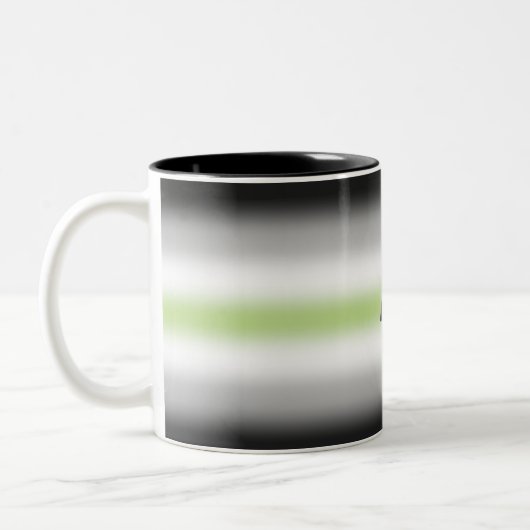 Gradient Agender Pride Flag met aangepaste naam Tweekleurige Koffiemok (Links)