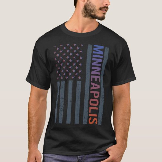 Gradiënt Amerikaanse vlag Minneapolis T-shirt (Voorkant)