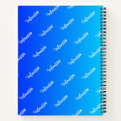 Gradiënt Aqua & Blauwe Kleur - Naam Monogrammed Notitieboek (Achterkant)