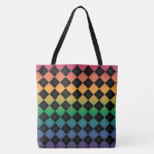 Gradiënt Argyle — Regenboog Tote Bag (Voorkant)