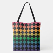 Gradiënt Argyle — Regenboog Tote Bag (Achterkant)