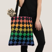 Gradiënt Argyle — Regenboog Tote Bag (Dichtbij)