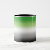 Gradient Aromantic Flag – Kleurrijke Aromantische  Tweekleurige Koffiemok (Center)