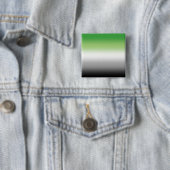 Gradient Aromantic Flag – Kleurrijke Aromantische Vierkante Button 5,1 Cm (In situ)