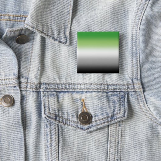 Gradient Aromantic Flag – Kleurrijke Aromantische  Vierkante Button 5,1 Cm (In situ)