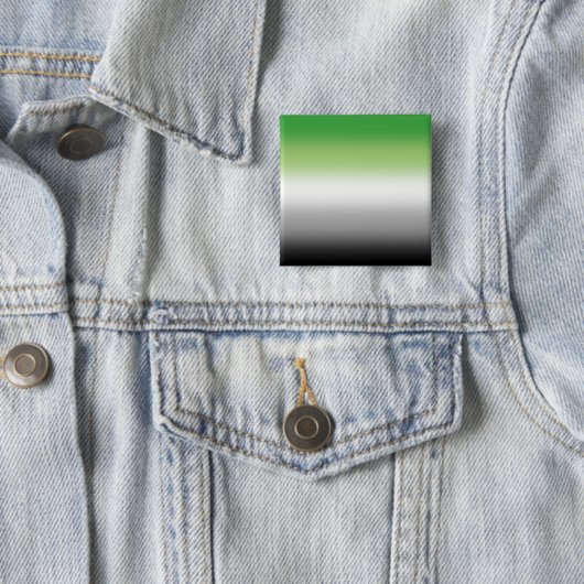 Gradient Aromantische Vlag – Kleurrijk Aromantisch Vierkante Button 5,1 Cm (In situ)