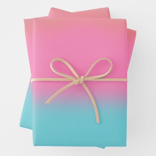 Gradiënt Aura roze en blauw Inpakpapier Vel (In situ)