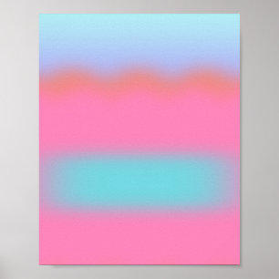 Gradiënt Aura roze en blauw Poster