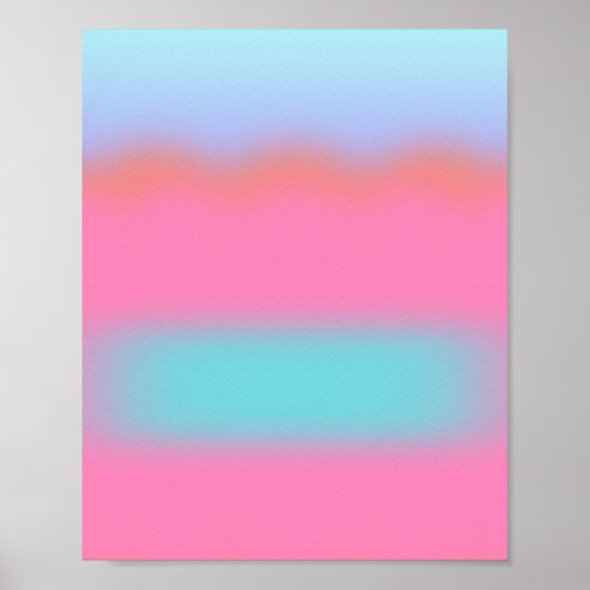 Gradiënt Aura roze en blauw Poster (Voorkant)