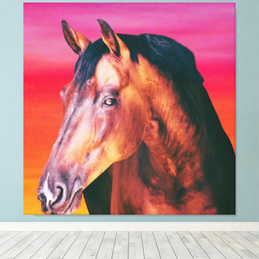 Gradiënt Bay Horse Canvas Afdruk (Insitu (Houten vloer))
