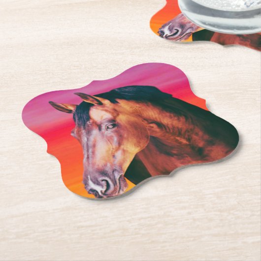 Gradiënt Bay Horse Kartonnen Onderzetters (Gekanteld)