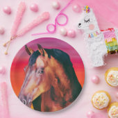 Gradiënt Bay Horse Papieren Bordje (Feest)