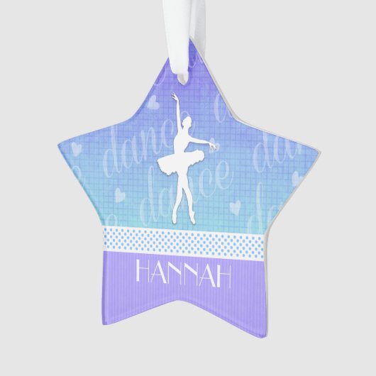Gradiënt blauw - Ballerina Passionate Dancer Ornament (voorkant)