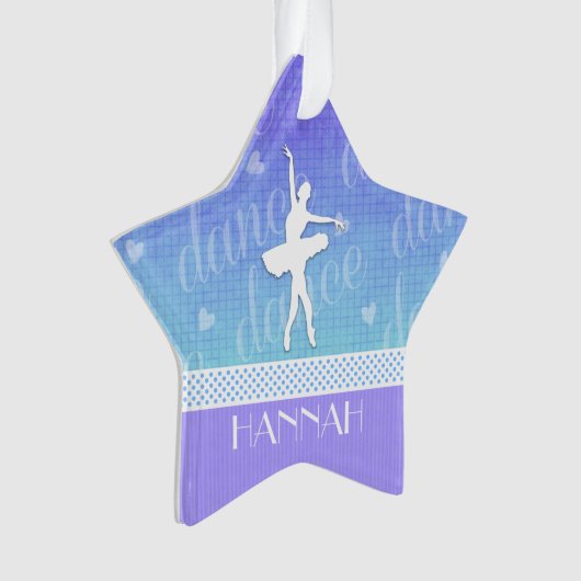 Gradiënt blauw - Ballerina Passionate Dancer Ornament (voorkant)