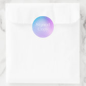 Gradiënt Blauw | Eenvoudig ondertekend exemplaar N Ronde Sticker (Tas)