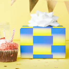 Gradiënt blauw en Geel Geometrisch Oekraïne Geïnsp Cadeaupapier